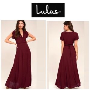 Lulus Women's Heart of Marigold Burgundy Wrap
Maxi Dress M